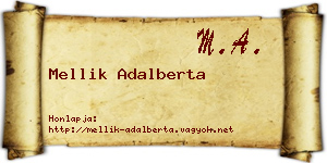 Mellik Adalberta névjegykártya